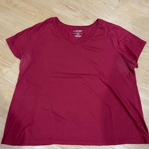 Lane Bryant Red V Neck Tee Shirt Size 22/24